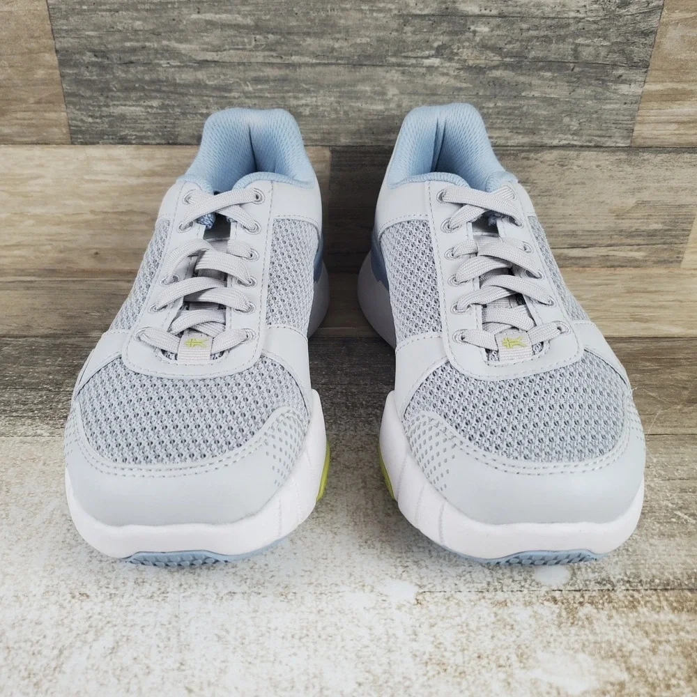 Kuru Quantum 2.0 Womens Shoes Sz 7 M Running Dove Gray Pale Lime Lace Up Sneaker
